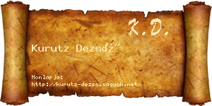 Kurutz Dezső névjegykártya