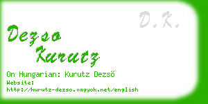 dezso kurutz business card
