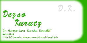 dezso kurutz business card